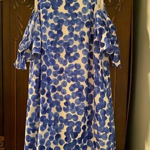 Woman  Blue & White Polka Dot  Spring / Summer  Dress  …